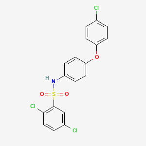 molecular formula C18H12Cl3NO3S B12470400 2,5-dichloro-N-[4-(4-chlorophenoxy)phenyl]benzenesulfonamide CAS No. 524739-71-7