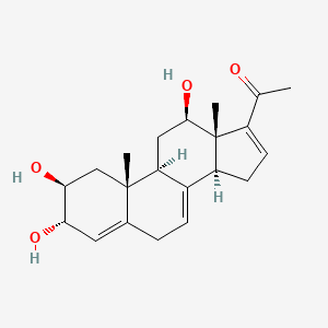 molecular formula C21H28O4 B1247041 1-[(2S,3S,9S,10R,12R,13S,14S)-2,3,12-trihydroxy-10,13-dimethyl-2,3,6,9,11,12,14,15-octahydro-1H-cyclopenta[a]phenanthren-17-yl]ethanone 