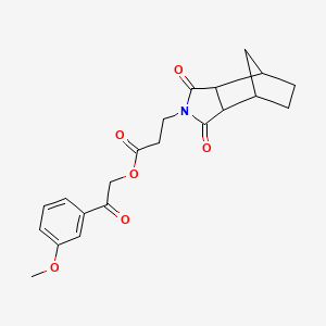 molecular formula C21H23NO6 B12470413 2-(3-methoxyphenyl)-2-oxoethyl 3-(1,3-dioxooctahydro-2H-4,7-methanoisoindol-2-yl)propanoate 