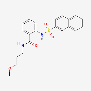 molecular formula C21H22N2O4S B12470427 N-(3-methoxypropyl)-2-[(naphthalen-2-ylsulfonyl)amino]benzamide 