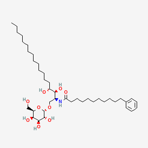 molecular formula C41H73NO9 B1247043 1-O-(α-D-半乳呋喃糖基)-N-(11-苯基十一烷酰基)植物鞘氨醇 