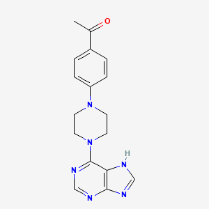 molecular formula C17H18N6O B12470435 1-{4-[4-(7H-purin-6-yl)piperazin-1-yl]phenyl}ethanone 