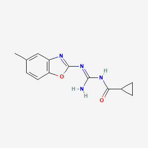 N-{(E)-amino[(5-methyl-1,3-benzoxazol-2-yl)amino]methylidene}cyclopropanecarboxamide