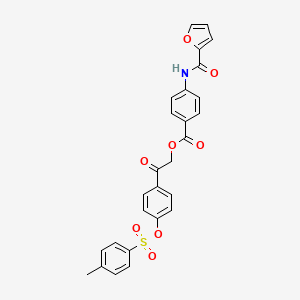 2-(4-{[(4-Methylphenyl)sulfonyl]oxy}phenyl)-2-oxoethyl 4-[(furan-2-ylcarbonyl)amino]benzoate