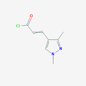 molecular formula C8H9ClN2O B12470473 (2E)-3-(1,3-dimethyl-1H-pyrazol-4-yl)acryloyl chloride 