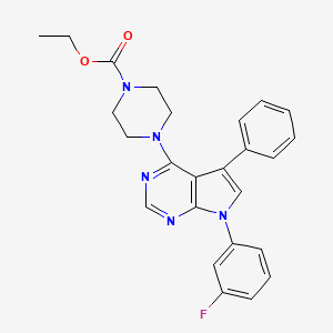 ethyl 4-[7-(3-fluorophenyl)-5-phenyl-7H-pyrrolo[2,3-d]pyrimidin-4-yl]piperazine-1-carboxylate