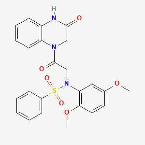 N-(2,5-dimethoxyphenyl)-N-[2-oxo-2-(3-oxo-3,4-dihydroquinoxalin-1(2H)-yl)ethyl]benzenesulfonamide