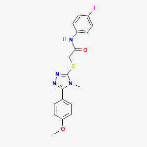 molecular formula C18H17IN4O2S B12470519 N-(4-iodophenyl)-2-{[5-(4-methoxyphenyl)-4-methyl-4H-1,2,4-triazol-3-yl]sulfanyl}acetamide 