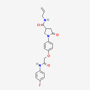 molecular formula C22H22FN3O4 B12470532 1-(4-{2-[(4-fluorophenyl)amino]-2-oxoethoxy}phenyl)-5-oxo-N-(prop-2-en-1-yl)pyrrolidine-3-carboxamide 