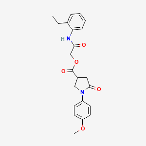 molecular formula C22H24N2O5 B12470539 2-[(2-Ethylphenyl)amino]-2-oxoethyl 1-(4-methoxyphenyl)-5-oxopyrrolidine-3-carboxylate 