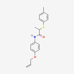 molecular formula C19H21NO2S B12470543 2-[(4-methylphenyl)sulfanyl]-N-[4-(prop-2-en-1-yloxy)phenyl]propanamide 