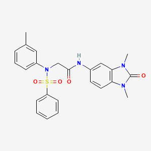 molecular formula C24H24N4O4S B12470547 N-(1,3-dimethyl-2-oxo-2,3-dihydro-1H-benzimidazol-5-yl)-N~2~-(3-methylphenyl)-N~2~-(phenylsulfonyl)glycinamide 