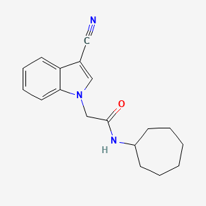 molecular formula C18H21N3O B12470617 2-(3-cyanoindol-1-yl)-N-cycloheptylacetamide 