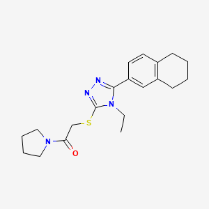 2-{[4-ethyl-5-(5,6,7,8-tetrahydronaphthalen-2-yl)-4H-1,2,4-triazol-3-yl]sulfanyl}-1-(pyrrolidin-1-yl)ethanone