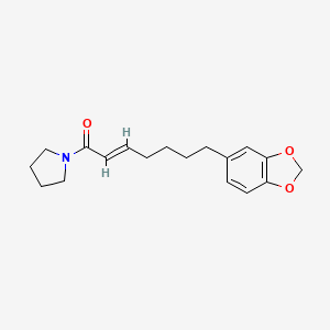 molecular formula C18H23NO3 B1247064 1-[(2E)-7-(3,4-methylenedioxyphenyl)-2-heptenoyl]pyrrolidine 