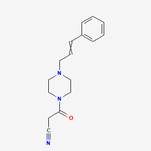 molecular formula C16H19N3O B12470676 3-Oxo-3-[4-(3-phenylprop-2-enyl)piperazin-1-yl]propanenitrile 