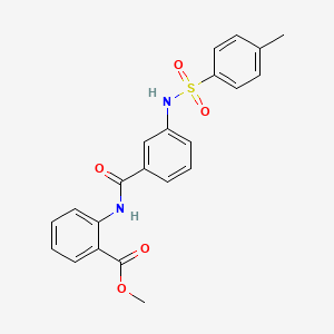 molecular formula C22H20N2O5S B12470686 Methyl 2-{[(3-{[(4-methylphenyl)sulfonyl]amino}phenyl)carbonyl]amino}benzoate 