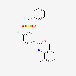 molecular formula C23H23ClN2O3S B12470690 4-chloro-N-(2-ethyl-6-methylphenyl)-3-[(2-methylphenyl)sulfamoyl]benzamide 