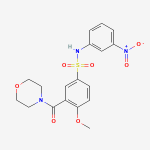 molecular formula C18H19N3O7S B12470726 4-methoxy-3-(morpholin-4-ylcarbonyl)-N-(3-nitrophenyl)benzenesulfonamide 