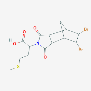 molecular formula C14H17Br2NO4S B12470728 2-(5,6-dibromo-1,3-dioxooctahydro-2H-4,7-methanoisoindol-2-yl)-4-(methylsulfanyl)butanoic acid 