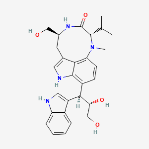 (10S,13S)-5-[(1S,2S)-2,3-dihydroxy-1-(1H-indol-3-yl)propyl]-13-(hydroxymethyl)-9-methyl-10-propan-2-yl-3,9,12-triazatricyclo[6.6.1.04,15]pentadeca-1,4,6,8(15)-tetraen-11-one