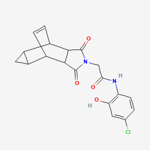 molecular formula C19H17ClN2O4 B12470742 N-(4-chloro-2-hydroxyphenyl)-2-(1,3-dioxooctahydro-4,6-ethenocyclopropa[f]isoindol-2(1H)-yl)acetamide 