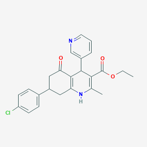 Ethyl 7-(4-chlorophenyl)-2-methyl-5-oxo-4-(pyridin-3-yl)-1,4,5,6,7,8-hexahydroquinoline-3-carboxylate