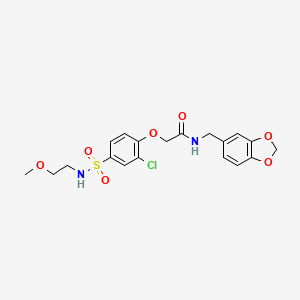 N-(1,3-benzodioxol-5-ylmethyl)-2-{2-chloro-4-[(2-methoxyethyl)sulfamoyl]phenoxy}acetamide