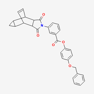 molecular formula C31H25NO5 B12470758 4-(benzyloxy)phenyl 3-(1,3-dioxooctahydro-4,6-ethenocyclopropa[f]isoindol-2(1H)-yl)benzoate 