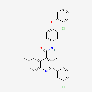 N-[4-(2-chlorophenoxy)phenyl]-2-(3-chlorophenyl)-3,6,8-trimethylquinoline-4-carboxamide