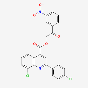 2-(3-Nitrophenyl)-2-oxoethyl 8-chloro-2-(4-chlorophenyl)quinoline-4-carboxylate