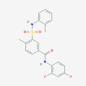 N-(2,4-difluorophenyl)-4-methyl-3-[(2-methylphenyl)sulfamoyl]benzamide