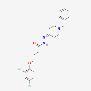 molecular formula C22H25Cl2N3O2 B12470825 N'-(1-benzylpiperidin-4-ylidene)-4-(2,4-dichlorophenoxy)butanehydrazide 