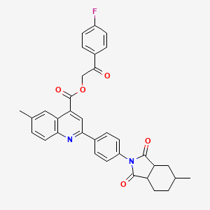 2-(4-fluorophenyl)-2-oxoethyl 6-methyl-2-[4-(5-methyl-1,3-dioxooctahydro-2H-isoindol-2-yl)phenyl]quinoline-4-carboxylate