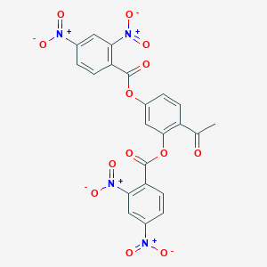 molecular formula C22H12N4O13 B12470895 4-Acetylbenzene-1,3-diyl bis(2,4-dinitrobenzoate) 