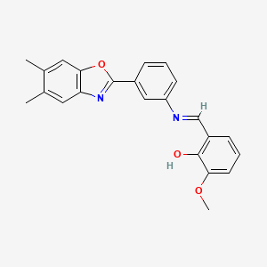 2-[(E)-{[3-(5,6-dimethyl-1,3-benzoxazol-2-yl)phenyl]imino}methyl]-6-methoxyphenol