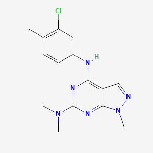 molecular formula C15H17ClN6 B12470921 N~4~-(3-chloro-4-methylphenyl)-N~6~,N~6~,1-trimethyl-1H-pyrazolo[3,4-d]pyrimidine-4,6-diamine 