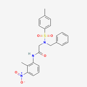 molecular formula C23H23N3O5S B12470933 N~2~-benzyl-N-(2-methyl-3-nitrophenyl)-N~2~-[(4-methylphenyl)sulfonyl]glycinamide 