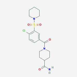 1-{[4-Chloro-3-(piperidin-1-ylsulfonyl)phenyl]carbonyl}piperidine-4-carboxamide