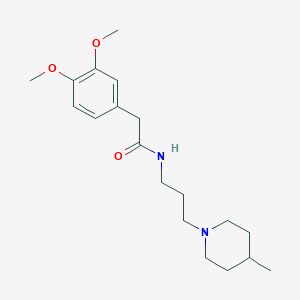 molecular formula C19H30N2O3 B12470965 2-(3,4-dimethoxyphenyl)-N-[3-(4-methylpiperidin-1-yl)propyl]acetamide 