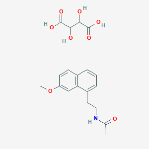 molecular formula C19H23NO8 B12471000 (+-)-Tartaric acid; agomelatine 