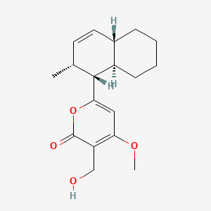 molecular formula C18H24O4 B1247101 3-(hydroxymethyl)-4-methoxy-6-[(1R,2R,4aS,8aR)-2-methyl-1,2,4a,5,6,7,8,8a-octahydronaphthalen-1-yl]-2H-pyran-2-one 