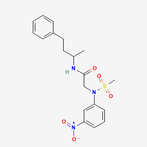 molecular formula C19H23N3O5S B12471011 N~2~-(methylsulfonyl)-N~2~-(3-nitrophenyl)-N-(4-phenylbutan-2-yl)glycinamide 