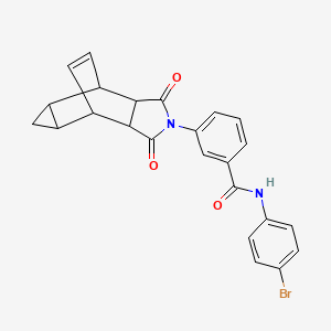 molecular formula C24H19BrN2O3 B12471021 N-(4-bromophenyl)-3-(1,3-dioxooctahydro-4,6-ethenocyclopropa[f]isoindol-2(1H)-yl)benzamide 