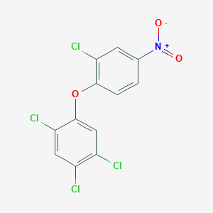 molecular formula C12H5Cl4NO3 B12471022 1,2,4-Trichloro-5-(2-chloro-4-nitrophenoxy)benzene CAS No. 56966-74-6