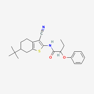 molecular formula C23H28N2O2S B12471023 N-(6-tert-butyl-3-cyano-4,5,6,7-tetrahydro-1-benzothiophen-2-yl)-2-phenoxybutanamide 