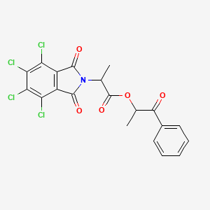 molecular formula C20H13Cl4NO5 B12471024 1-oxo-1-phenylpropan-2-yl 2-(4,5,6,7-tetrachloro-1,3-dioxo-1,3-dihydro-2H-isoindol-2-yl)propanoate 