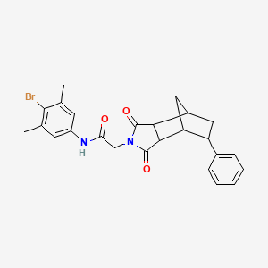 molecular formula C25H25BrN2O3 B12471058 N-(4-bromo-3,5-dimethylphenyl)-2-(1,3-dioxo-5-phenyloctahydro-2H-4,7-methanoisoindol-2-yl)acetamide 