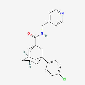 (1r,3s,5R,7S)-3-(4-Chlorophenyl)-N-(pyridin-4-ylmethyl)adamantane-1-carboxamide