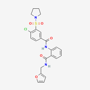 4-chloro-N-{2-[(furan-2-ylmethyl)carbamoyl]phenyl}-3-(pyrrolidin-1-ylsulfonyl)benzamide